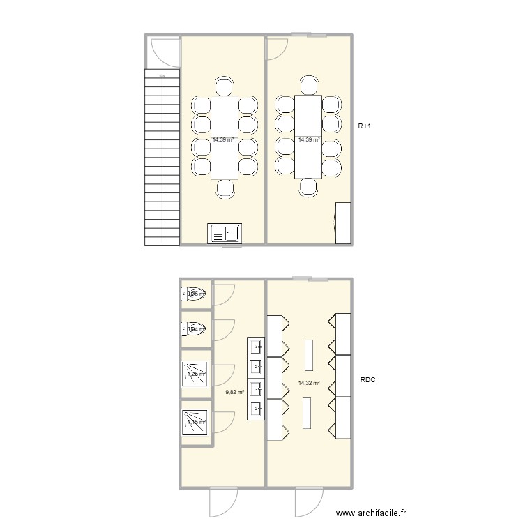 EAB CHANTIER VENISSIEUX. Plan de 8 pièces et 57 m2