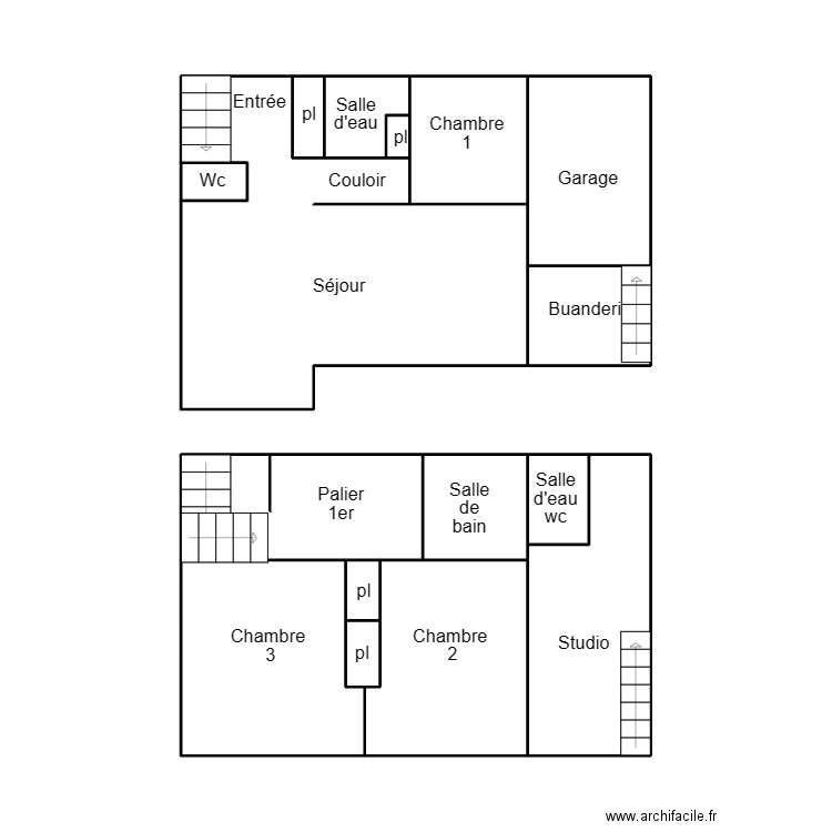 LOCTUDY LOISEL. Plan de 16 pièces et 49 m2