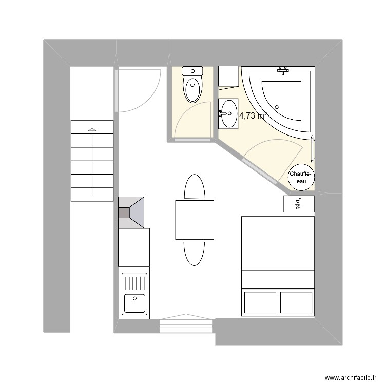Garage. Plan de 1 pièce et 5 m2