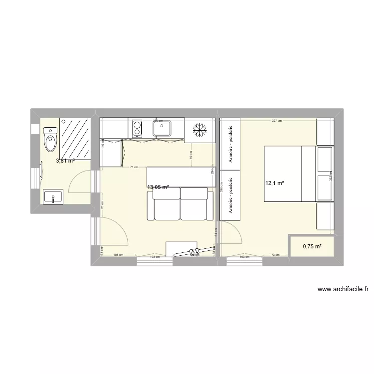 Appartement Sourzac. Plan de 