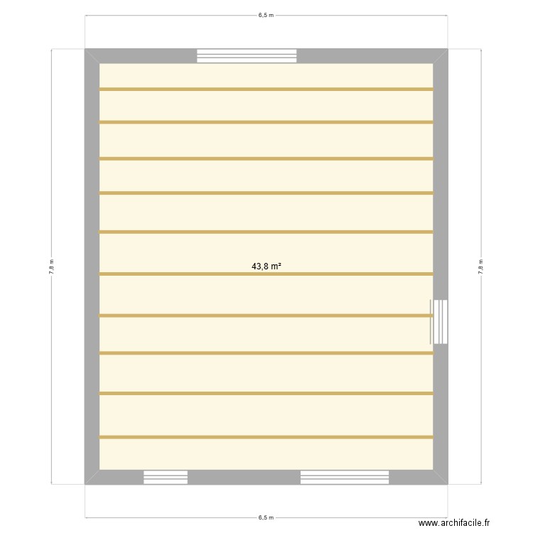 plan 1er etage toiture. Plan de 1 pièce et 44 m2