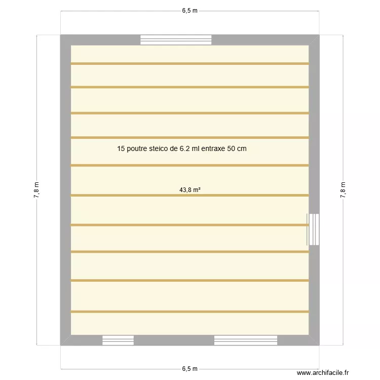 plan 1er etage toiture. Plan de 1 pièce et 44 m² plan 1er etage toiture. Plan de 1 pièce et 44 m²