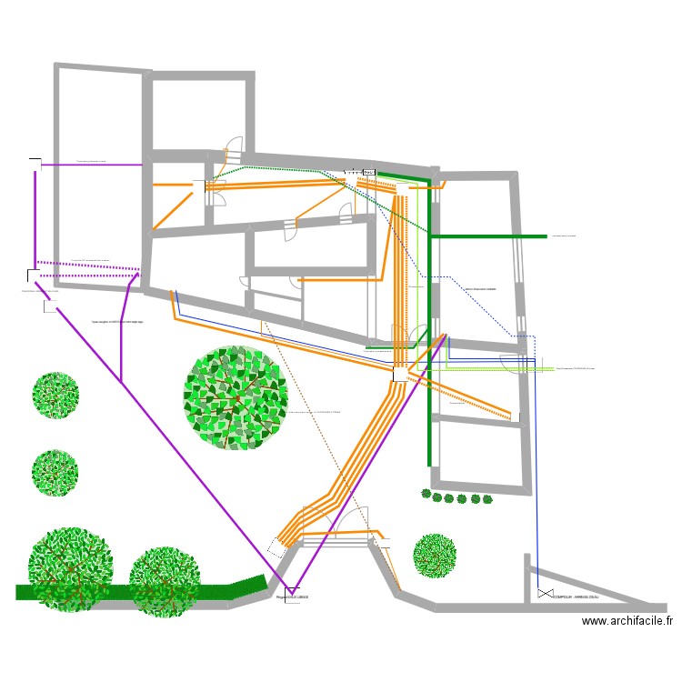 Loullier. Plan de 5 pièces et 169 m2