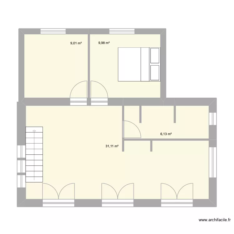 permis de construire. Plan de 4  et 56 m²