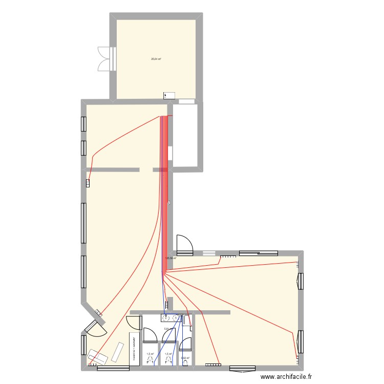 restaurant 2. Plan de 6 pièces et 160 m2