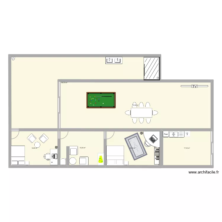 villa n&deg;1. Plan de 6  et 199 m²