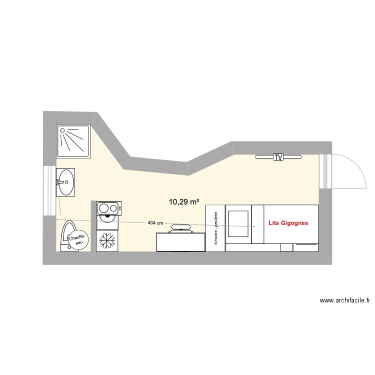 Chambre Etudiant 2. Plan de 0 pièce et 0 m2