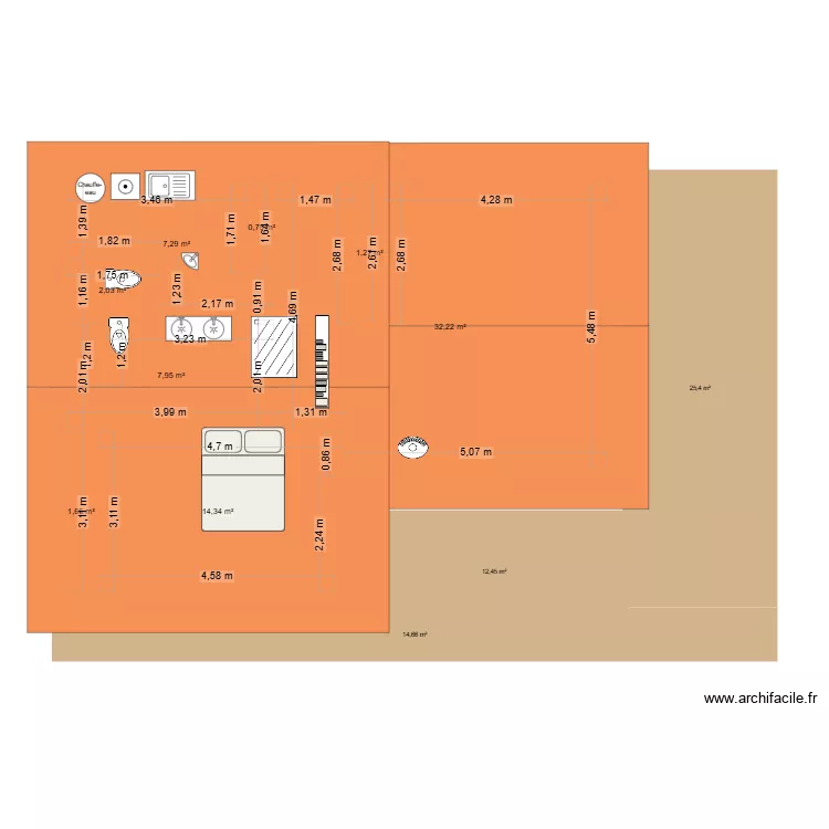 PLAN 1-3. Plan de 8  et 68 m²
