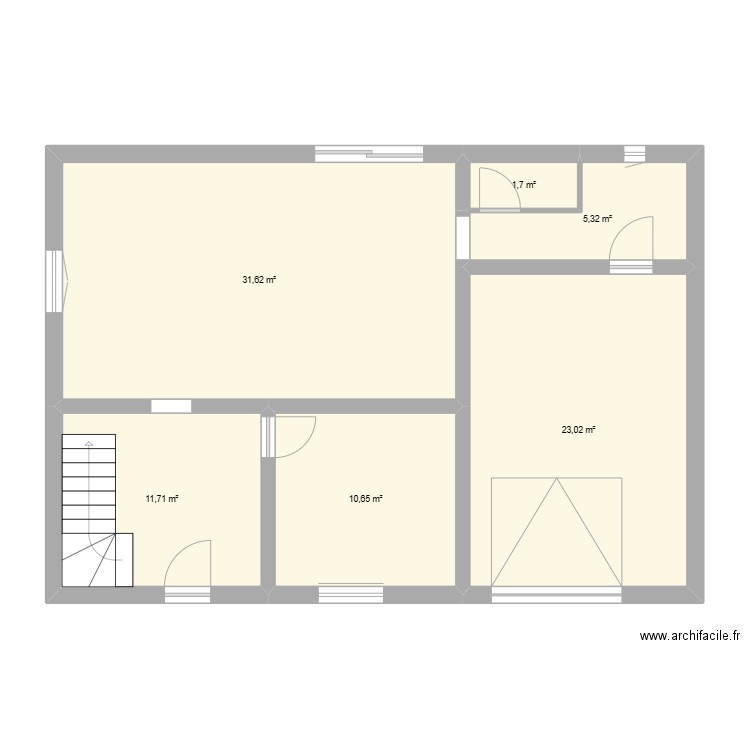 RDC actuel. Plan de 0 pièce et 0 m2
