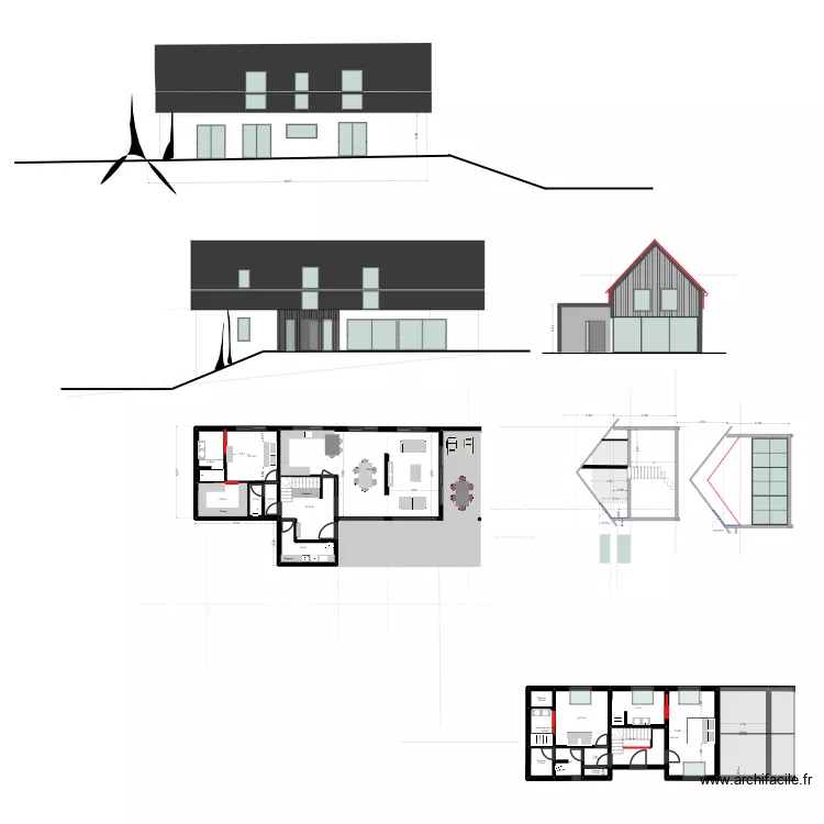 LONGERE TYPE 8 TER AVEC VELUX avec extension cuisine. Plan de 19 et 204 m² LONGERE TYPE 8 TER AVEC VELUX avec extension cuisine. Plan de 19 et 204 m²