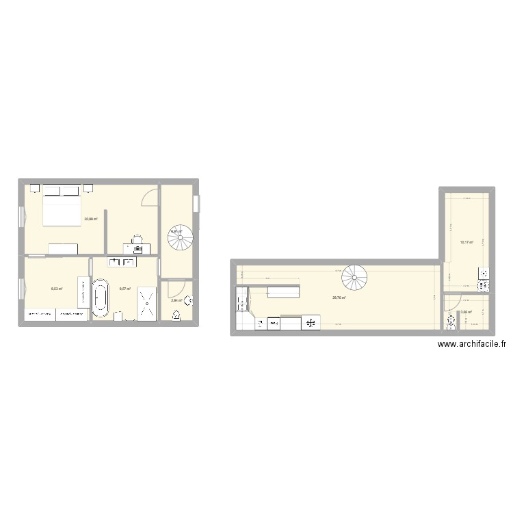 maison. Plan de 8 pièces et 94 m2