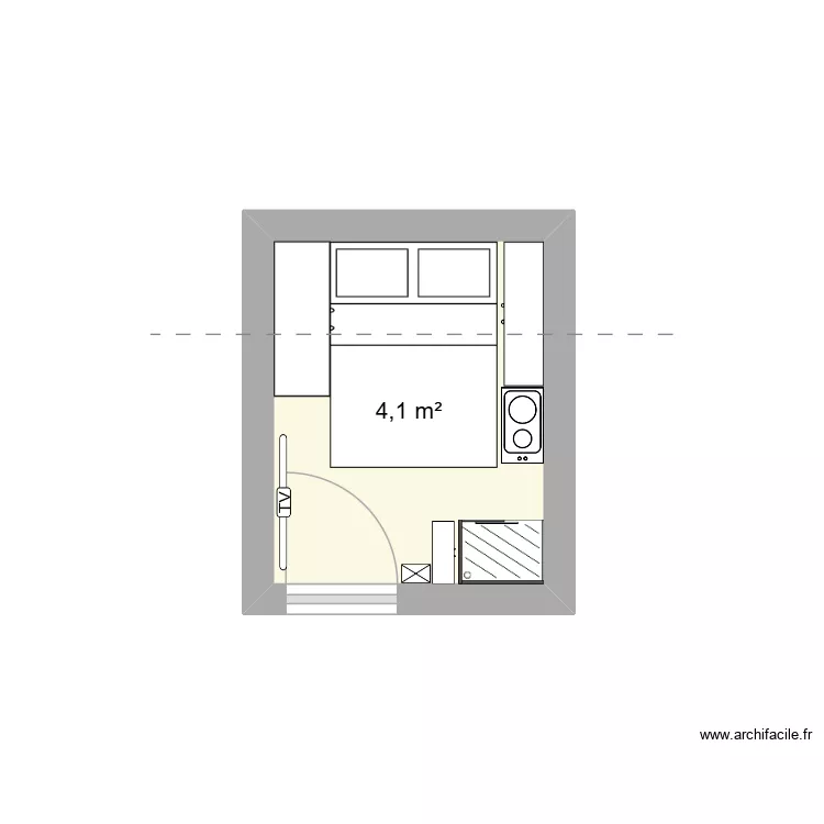 204 CHARENTON. Plan de 1  et 4 m²