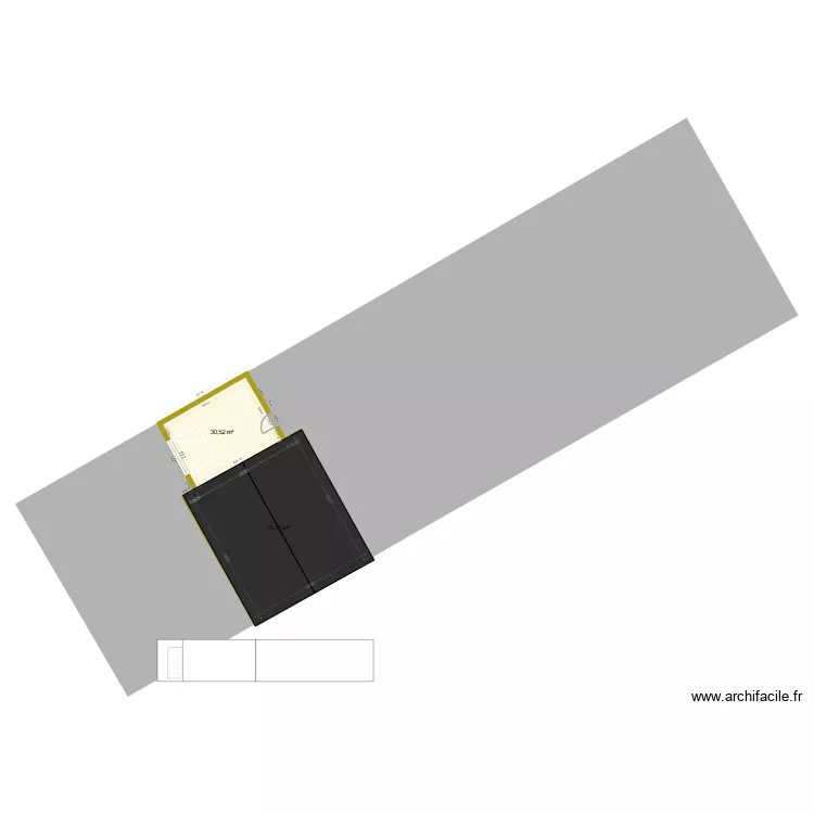 plan garage sans la  toiture. Plan de 2  et 106 m²