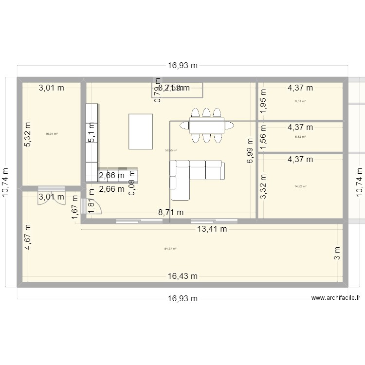 JULIETTE LACAZE. Plan de 15 pièces et 265 m2