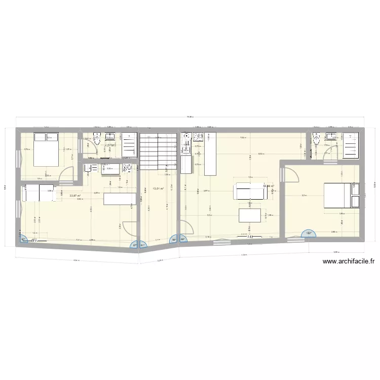 1ER &eacute;tage. Plan de 4 pièces et 110 m²
