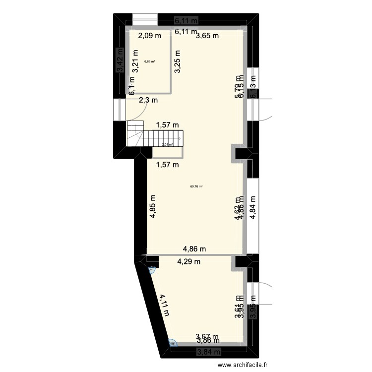 Plan Masse Louis Jaunasse. Plan de 3 pièces et 78 m2