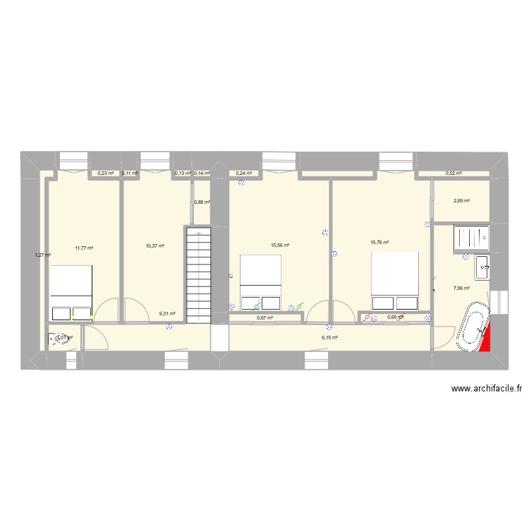 david maison. Plan de 19 pièces et 82 m2