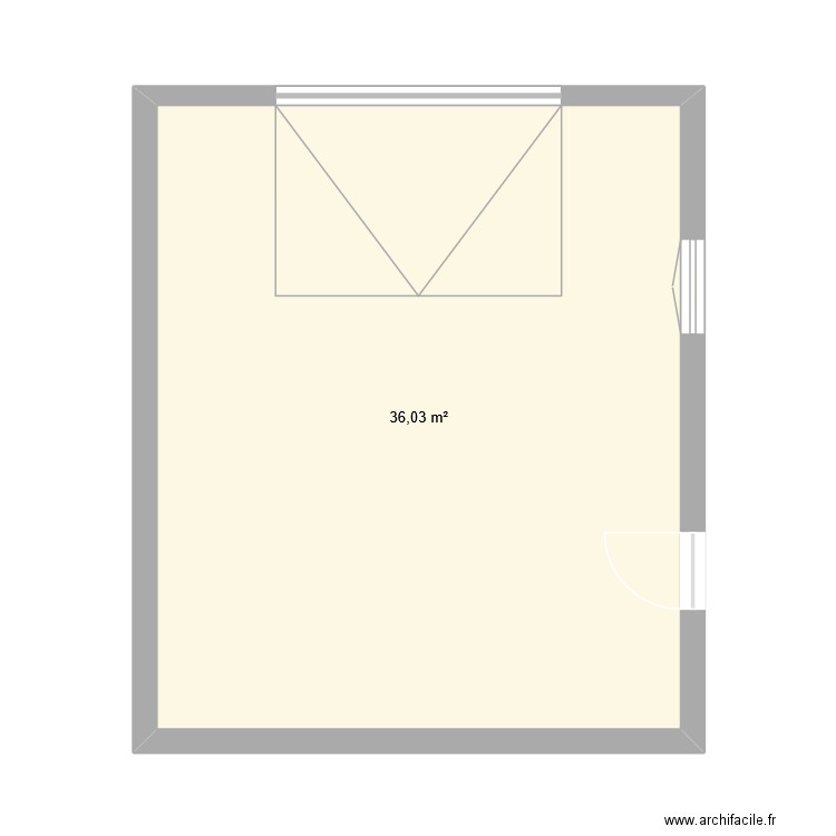 garage. Plan de 1 pièce et 36 m2