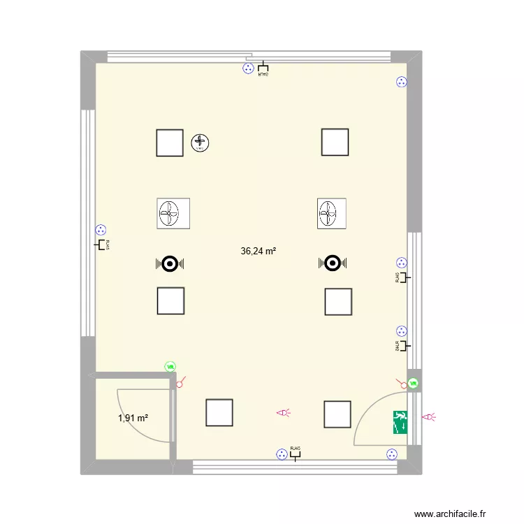 jcvhjgj. Plan de 2  et 38 m²