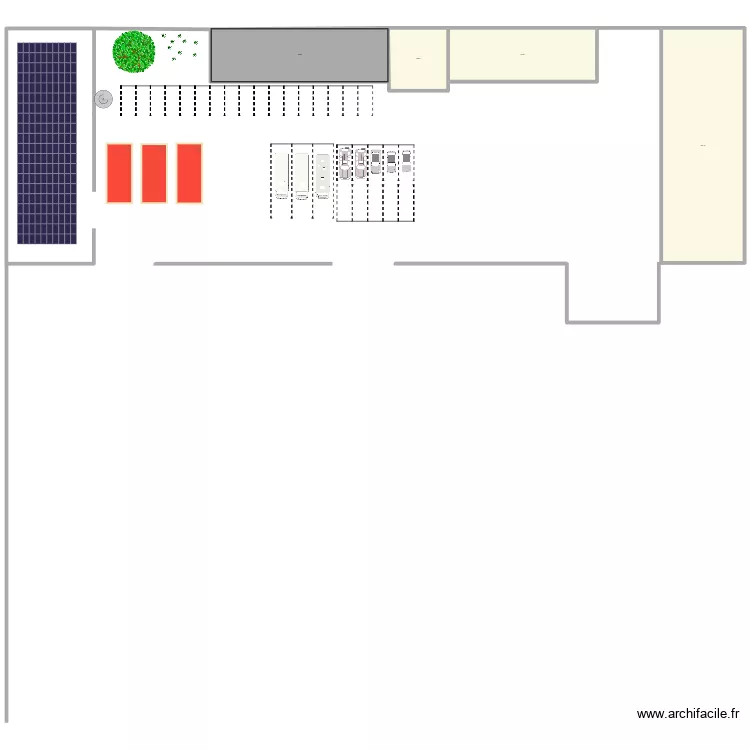 parking ext&eacute;rieur. Plan de 4  et 1121 m²