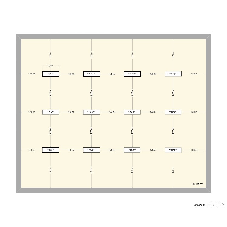 forage. Plan de 1 pièce et 80 m2