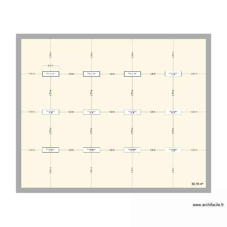 forage. Plan de 1 pièce et 80 m²