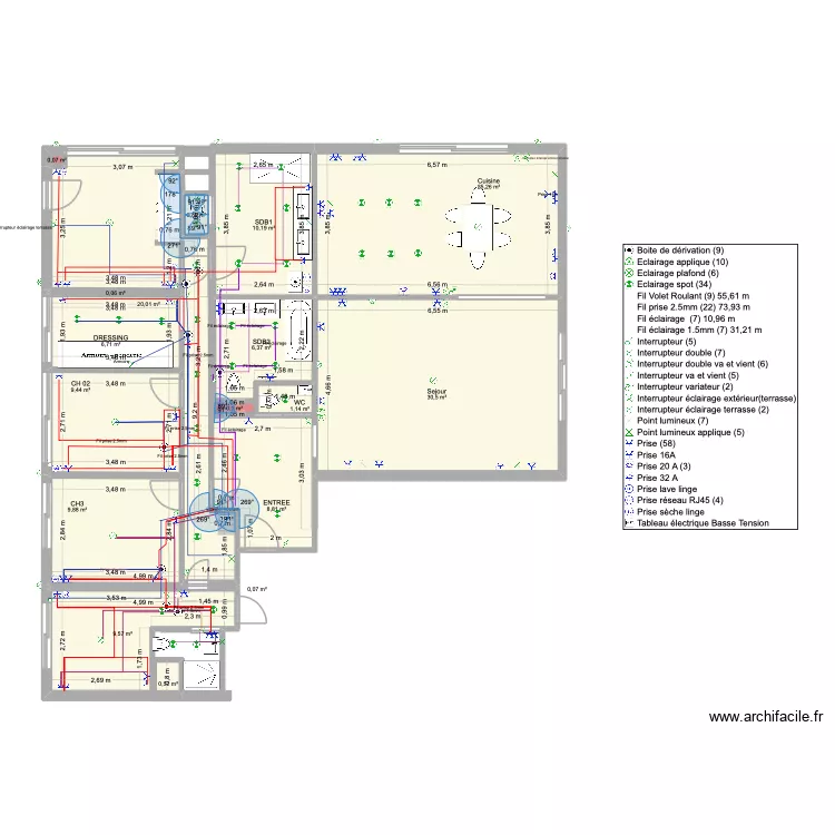 SILIO 3. Plan de 17  et 140 m²