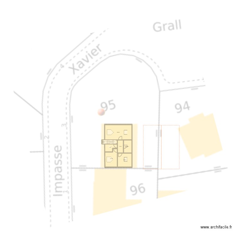 Queven Etage 1. Plan de 8 pièces et 57 m2