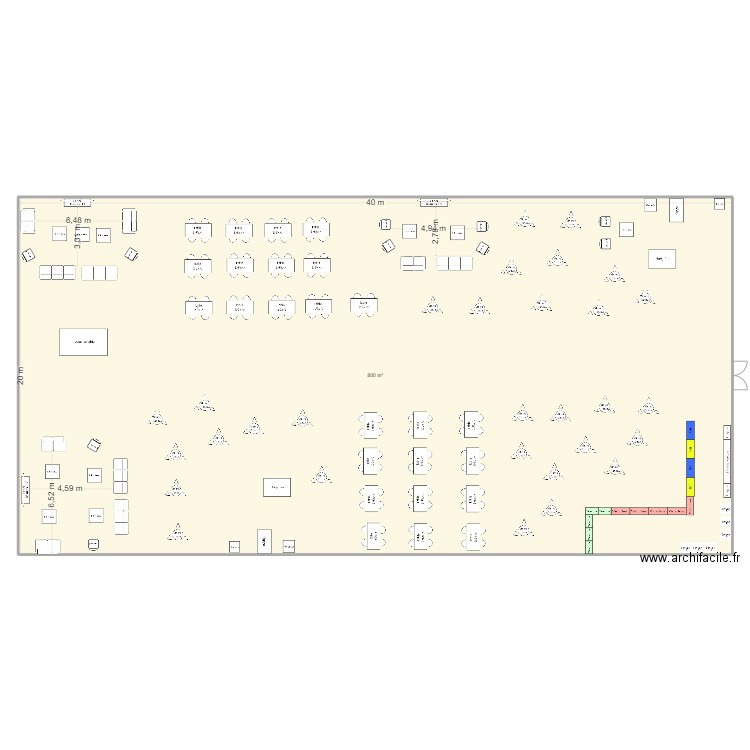 plan foyer 20x40m. Plan de 1 pièce et 800 m2