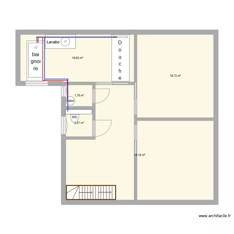 1er étage. Plan de 5 Pièces et 79 m² 1er étage. Plan de 5 Pièces et 79 m²