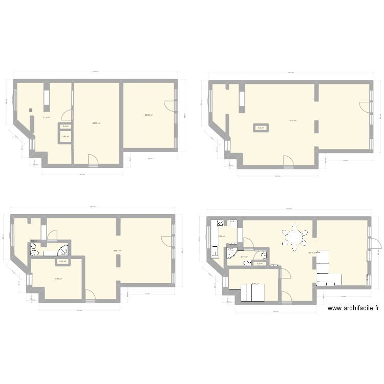 Noyer. Plan de 16 pièces et 277 m2
