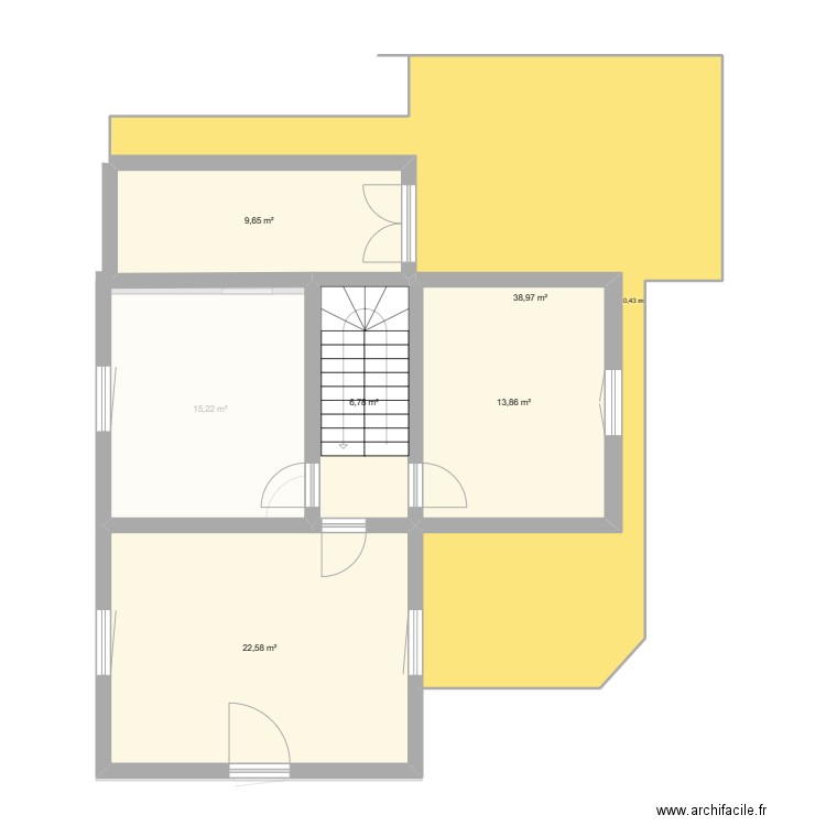 RDC PLAN BRUT+AJOUT. Plan de 8 pièces et 136 m2