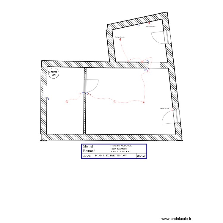 Plan Sous Sol  Fribourg. Plan de 2 pièces et 66 m2