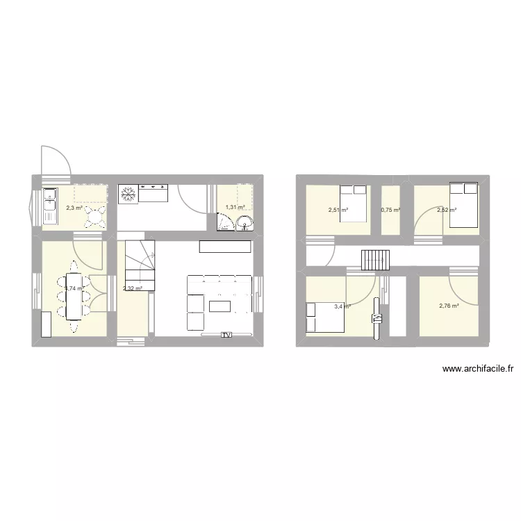 MAISON FAMILIALE DE GUIAGAING. Plan de 9 pièces et 23 m²
