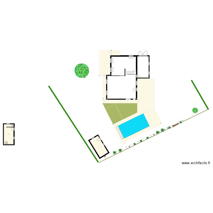 Aussevielle Projet Piscine 3. Plan de 3 pièces et 124 m2