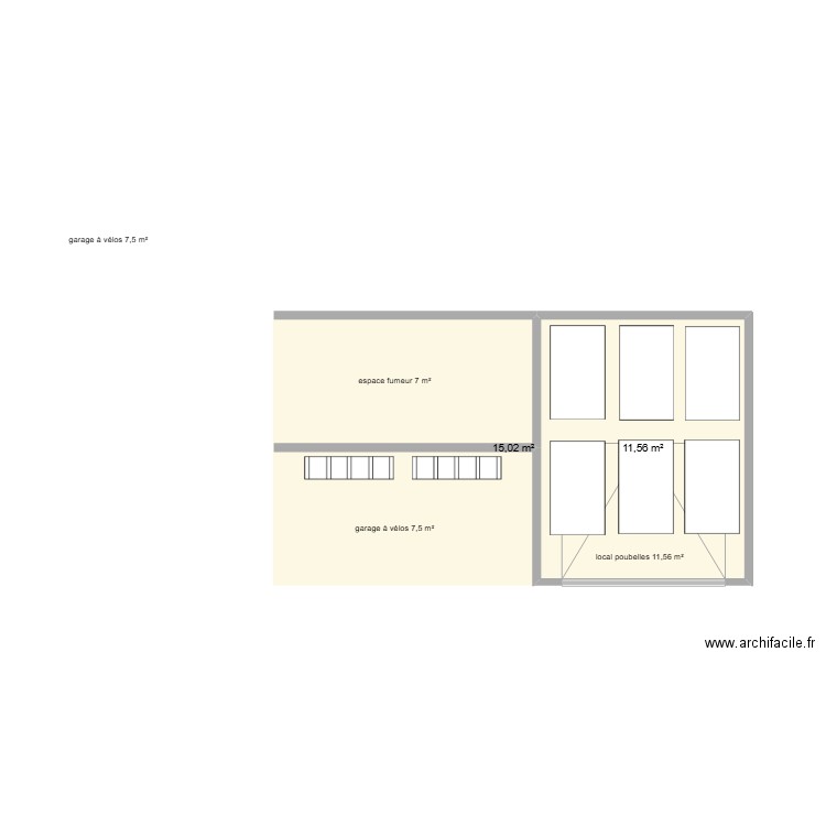 garage. Plan de 2 pièces et 40 m2