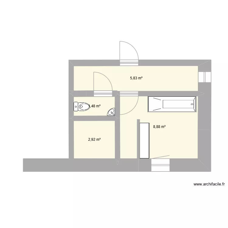 260707 Projet chambre 04 V1. Plan de 4 et 19 m² 260707 Projet chambre 04 V1. Plan de 4 et 19 m²