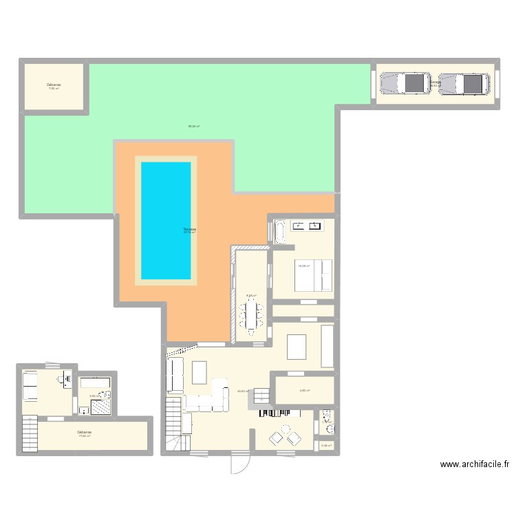 Maison Fetilly. Plan de 12 pièces et 281 m2