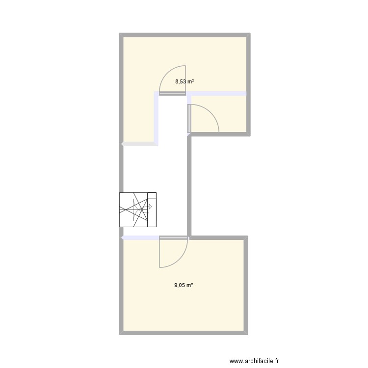 R+1 Gal. Plan de 2 pièces et 18 m2