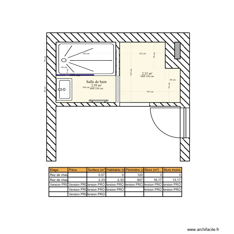 Jeunet. Plan de 3  et 5 m²