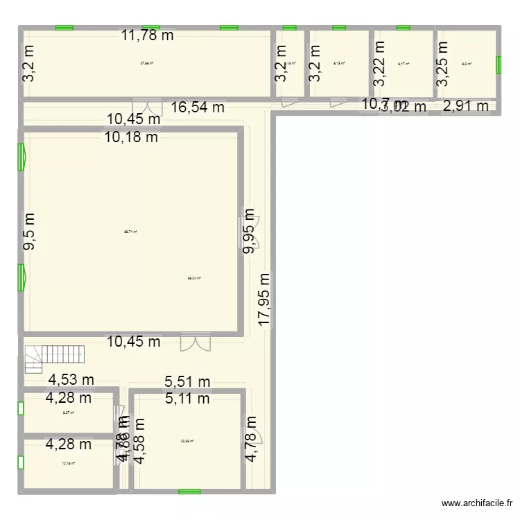 Centre Jean XXlll Mvoly&eacute;. Plan de 10  et 277 m²
