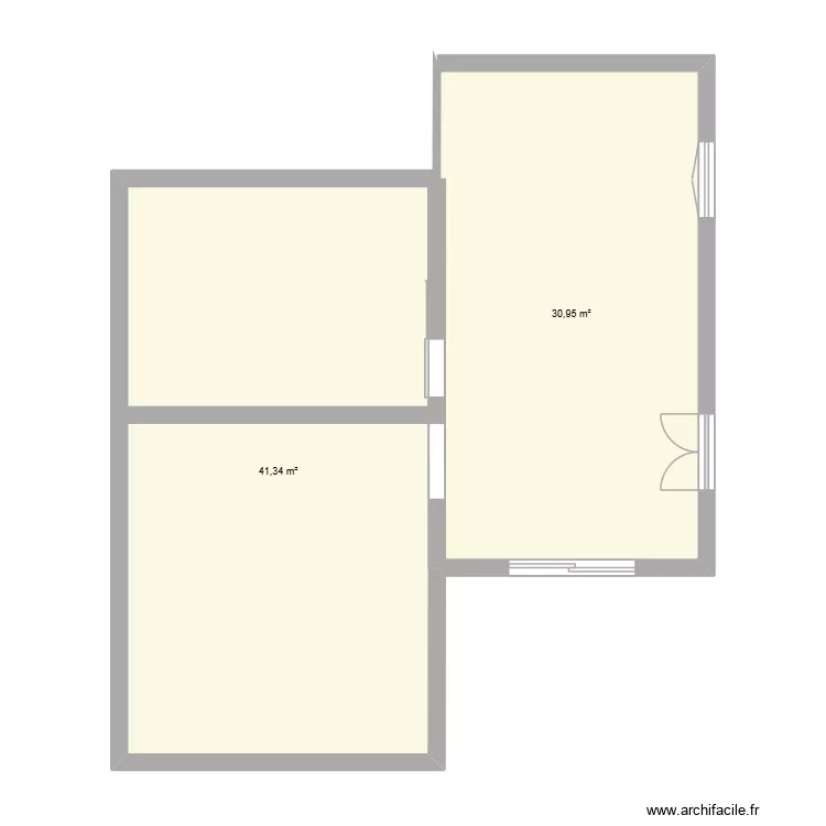 RDC 277. Plan de 2 Pièces et 72 m² RDC 277. Plan de 2 Pièces et 72 m²