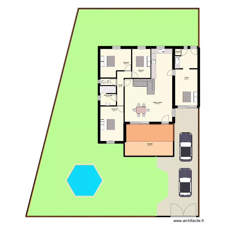 chauvet. Plan de 12  et 468 m²