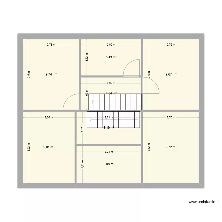 etage pradelle. Plan de 