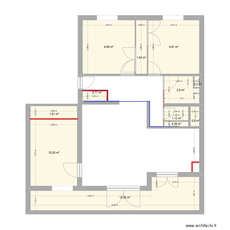 clavières 15 nouveau. Plan de 12 pièces et 51 m2