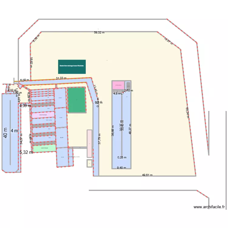 PLAN PISCICULTURE MARS 26. Plan de 42  et 6427 m²