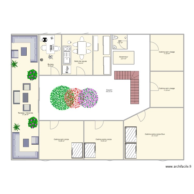 PLAN SPA FINAL ETAGE 2. Plan de 11 pièces et 199 m2
