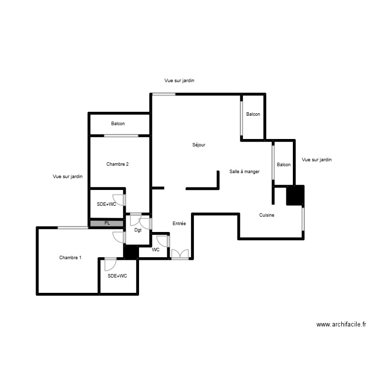 kettani. Plan de 13 pièces et 22 m2