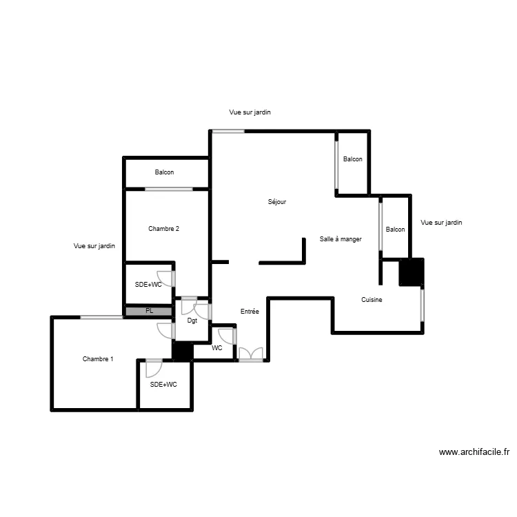 kettani. Plan de 13  et 22 m²