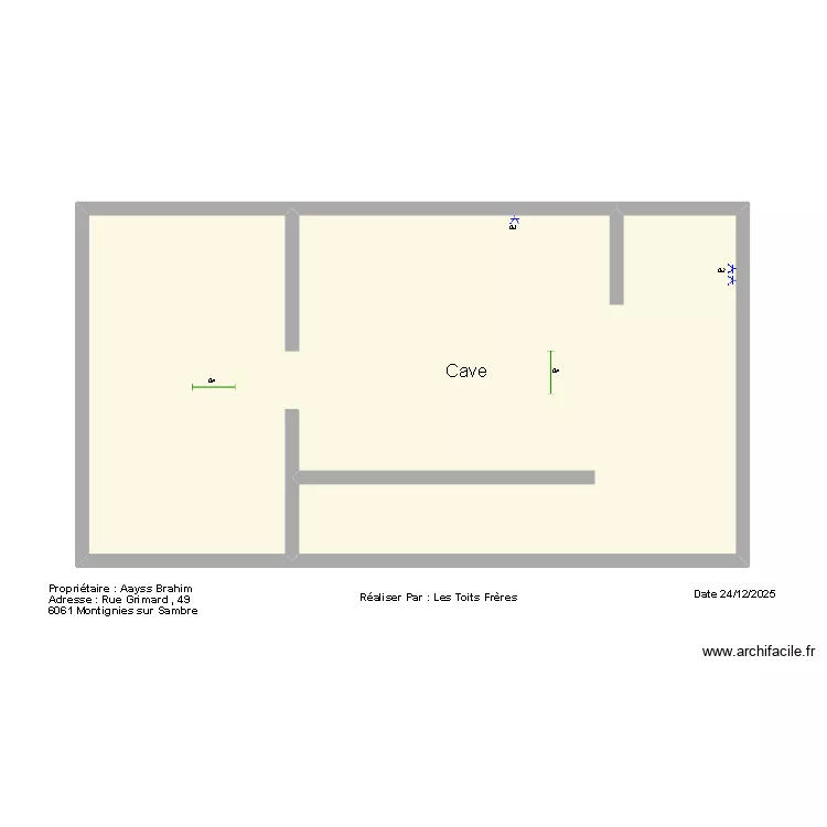 plan Aayss Brahim. Plan de 1  et 93 m²